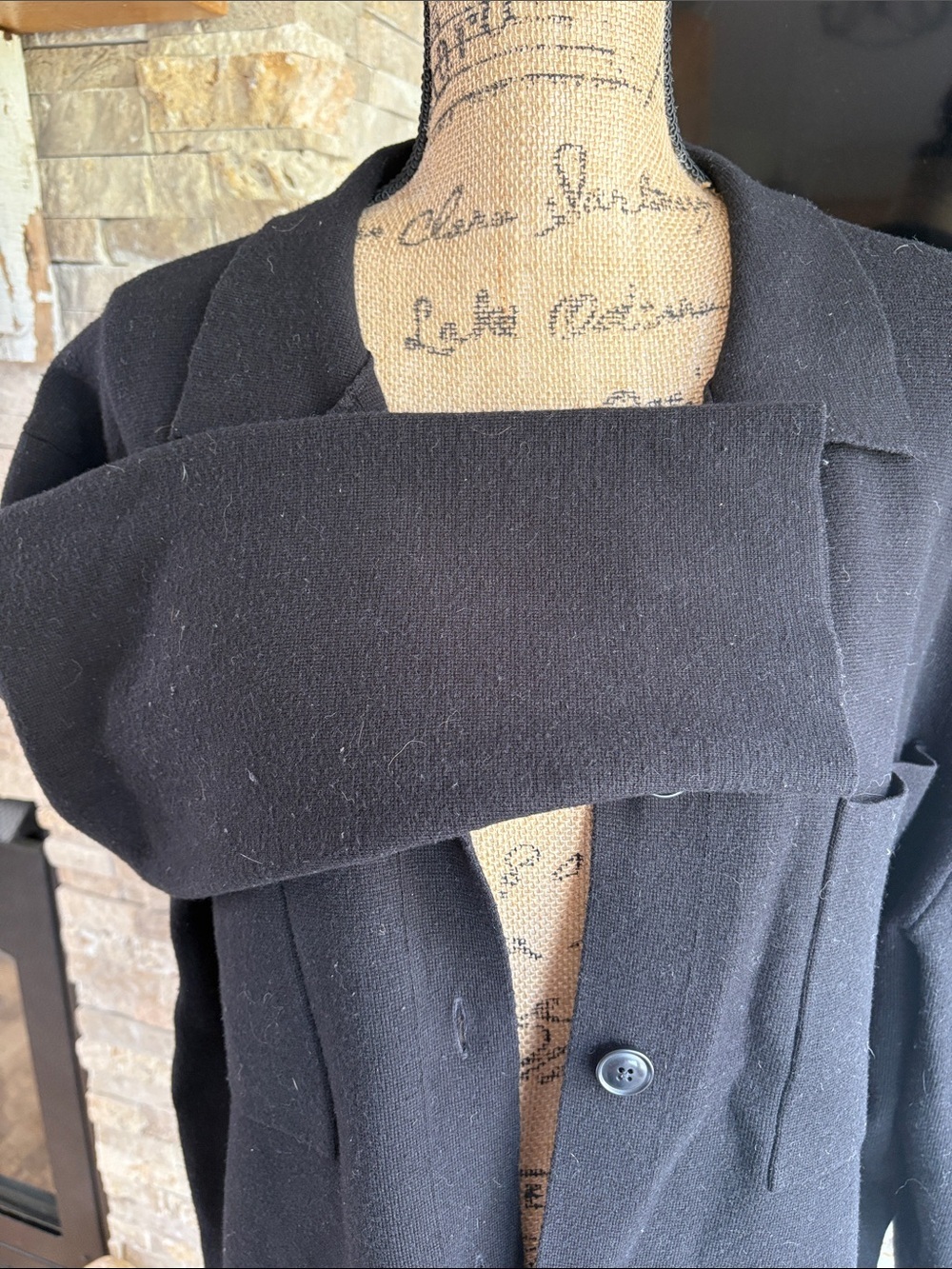 Quince black Eco-Knit Milano Stitch Oversized Shirt Jacket button down pockets - Picture 6 of 16